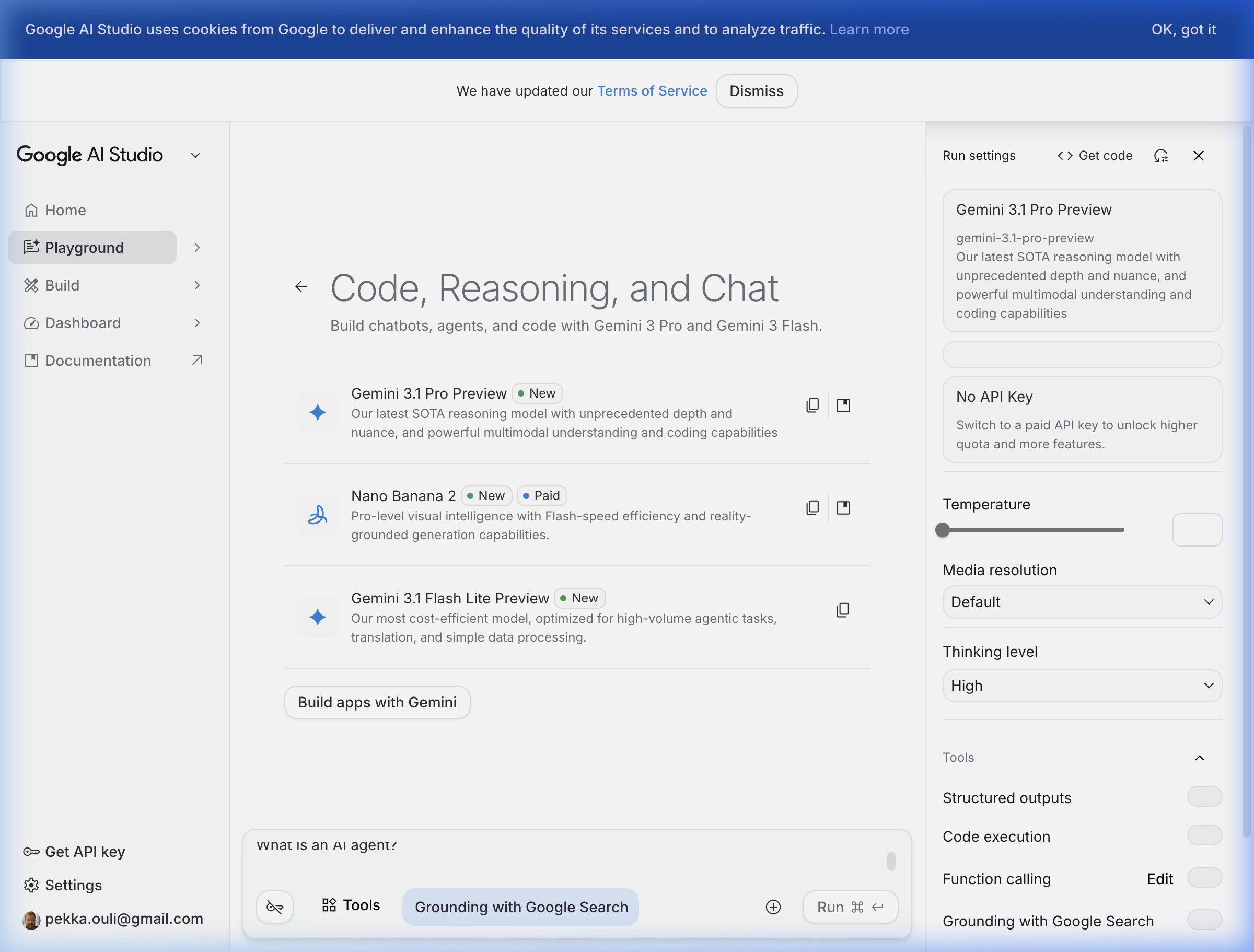 Google AI Studio — Chat